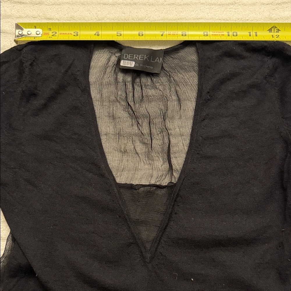 Derek Lam Black Deep V-Neck Lightweight Sweater - Picture 4 of 5